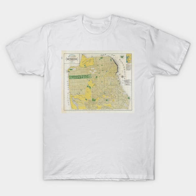 Vintage Map of San Francisco CA (1898) T-Shirt by Bravuramedia